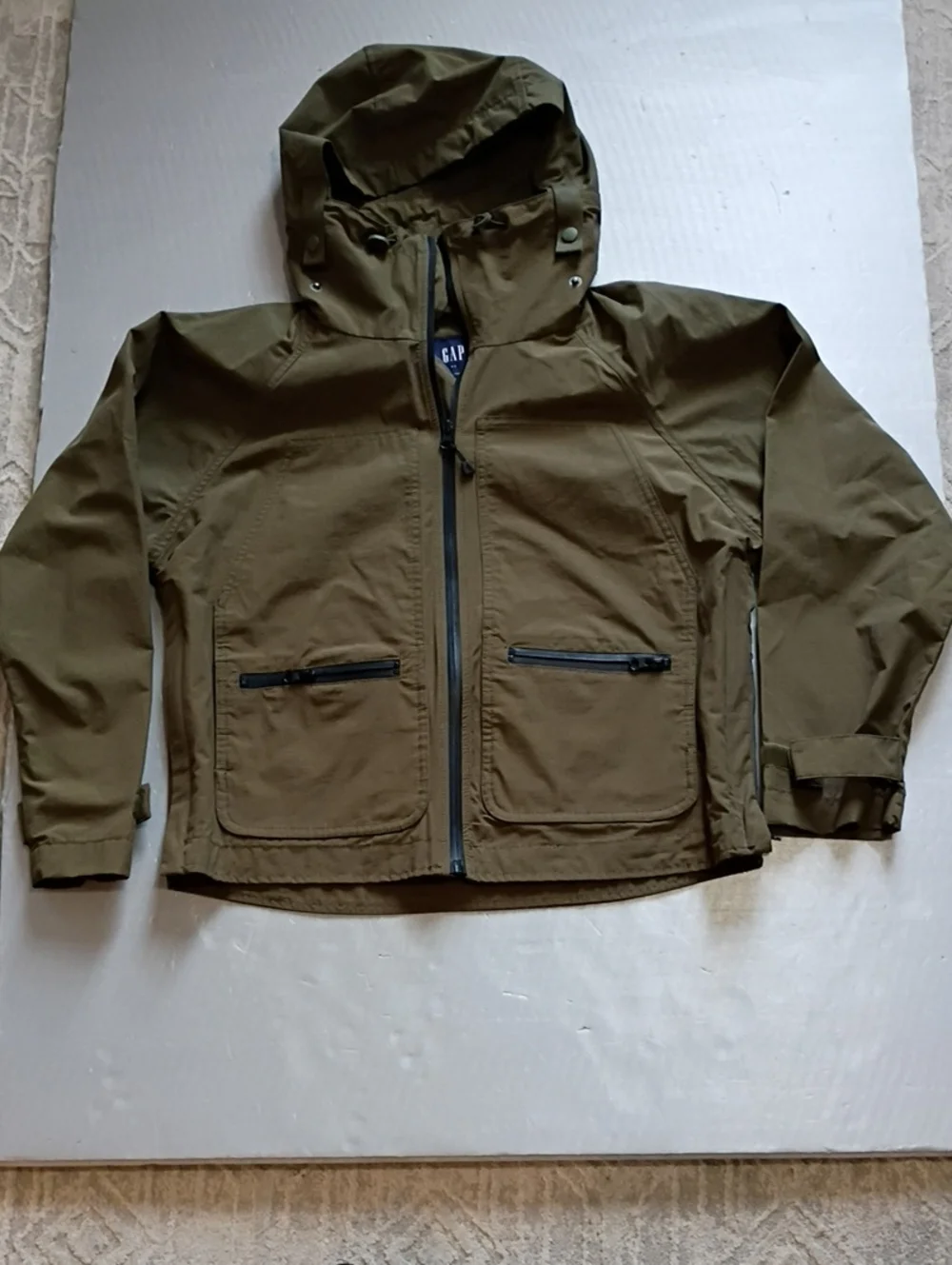 GAP  Olive Hooded Windbreaker Jacket 10/12 Youth